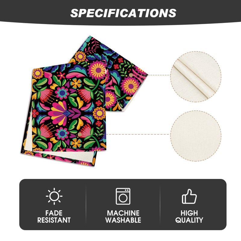 Black Floral Dia De Los Muertos Serape Table Runner 13x72 - Mexican Fiesta Decoration - Variation 1