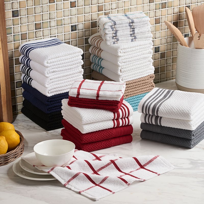 Woven Kitchen Towel Set - 4-Pack 16"x26" Brown