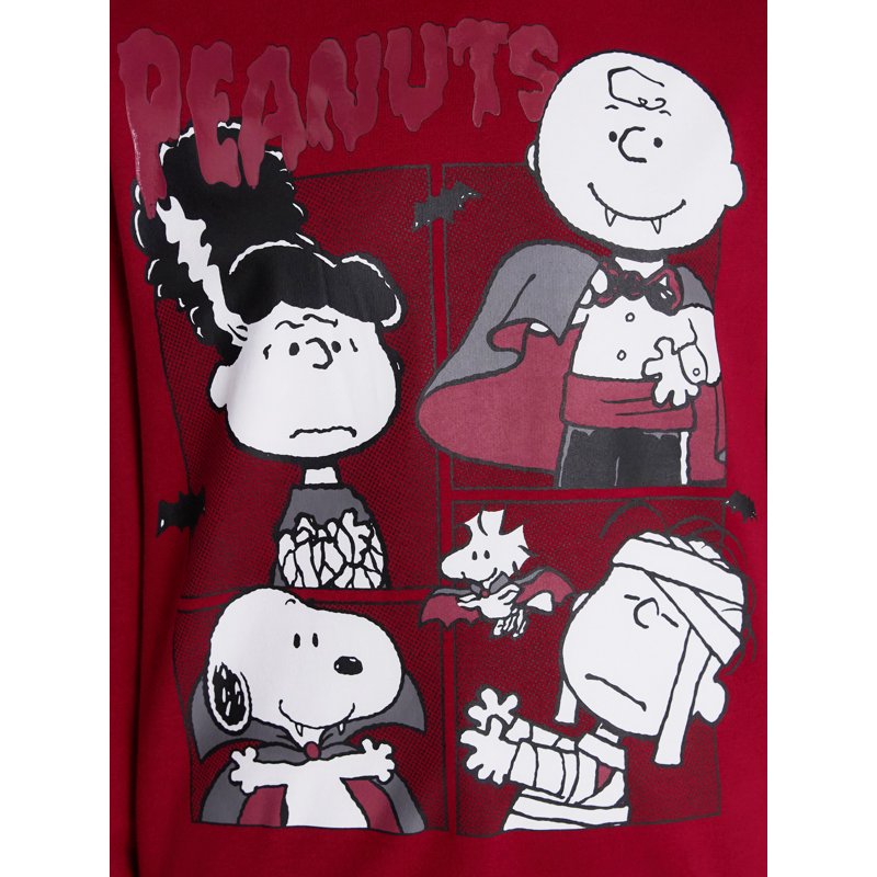 Peanuts Women's Halloween Graphic Fleece Hoodie Merlot M - Cozy Costume Layer