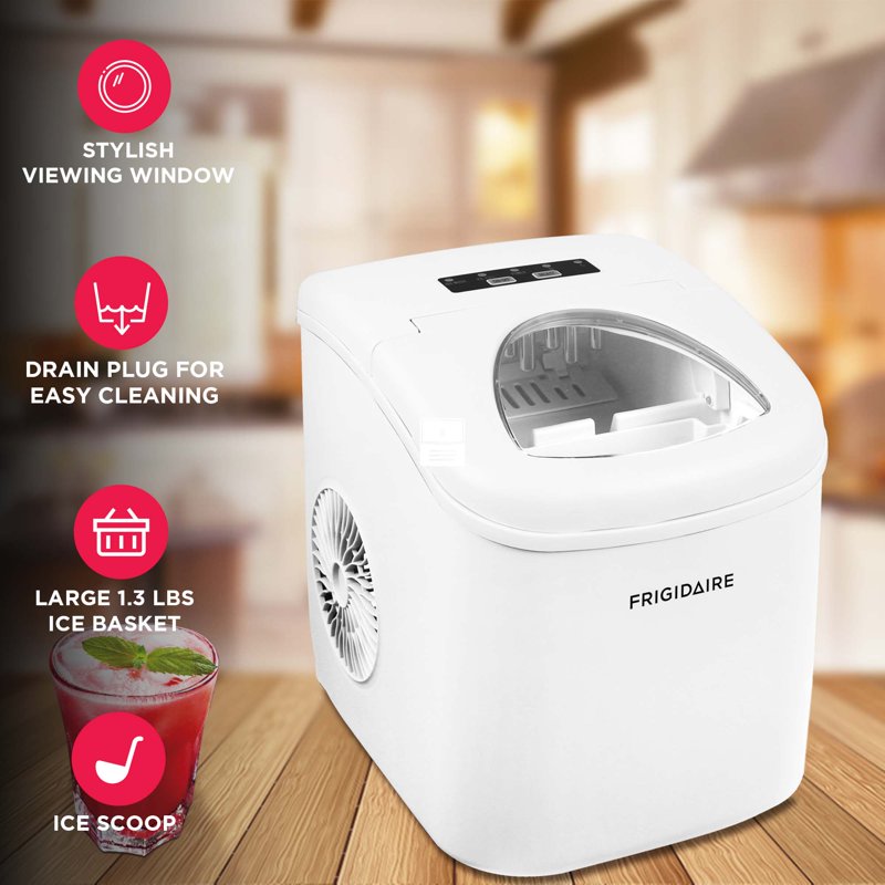 Countertop Ice Maker - 26 lb. Capacity, LED Controls, White