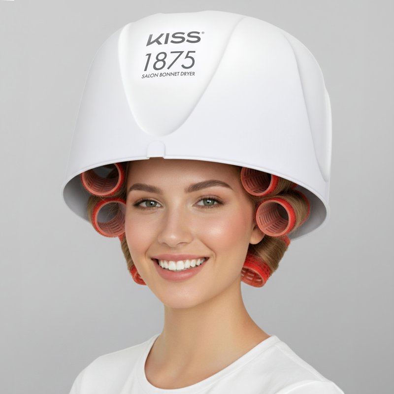 Portable Salon Bonnet Hair Dryer - 1875 Watts, Adjustable Height, 4 Heat Settings