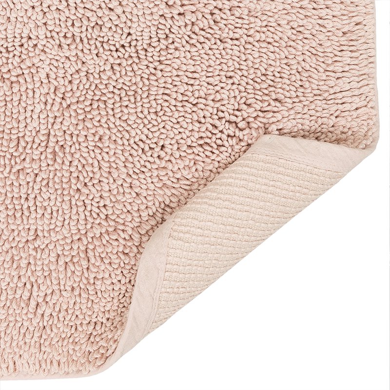 Cotton Plush Bath Mat - Non-Slip, Stain & Fade Resistant, Blush, 1.5' x 2'