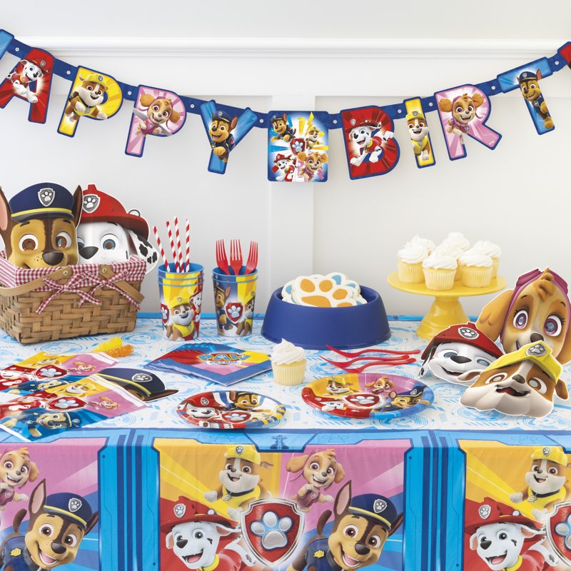 PAW Patrol Birthday Plastic Party Tablecloth - 4 Pack, 84x54in