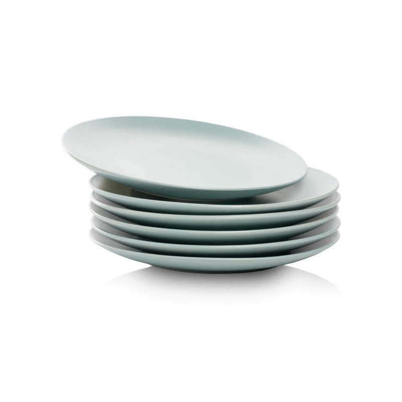 Coupe Salad Plates Set of 6 - 8.25" Matte Mineral Blue