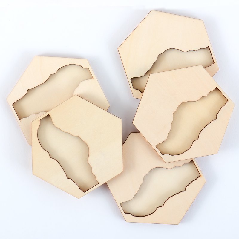 Unpainted Wood Coasters for Resin Pouring - Set of 5