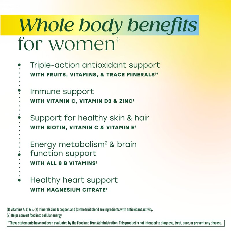 Whole Body Multivitamin Gummies for Women - 90 Vegetarian Gummies