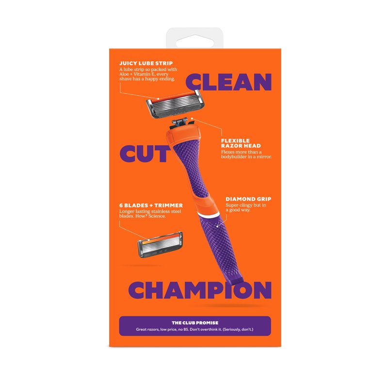 College Razor Starter Set with Diamond Grip Handle & 6 Blades