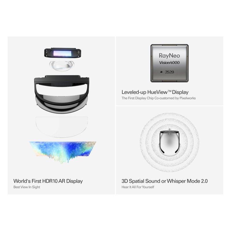 AR Glasses with 201-Inch Virtual Screen, HDR10, 120Hz, and Premium Audio
