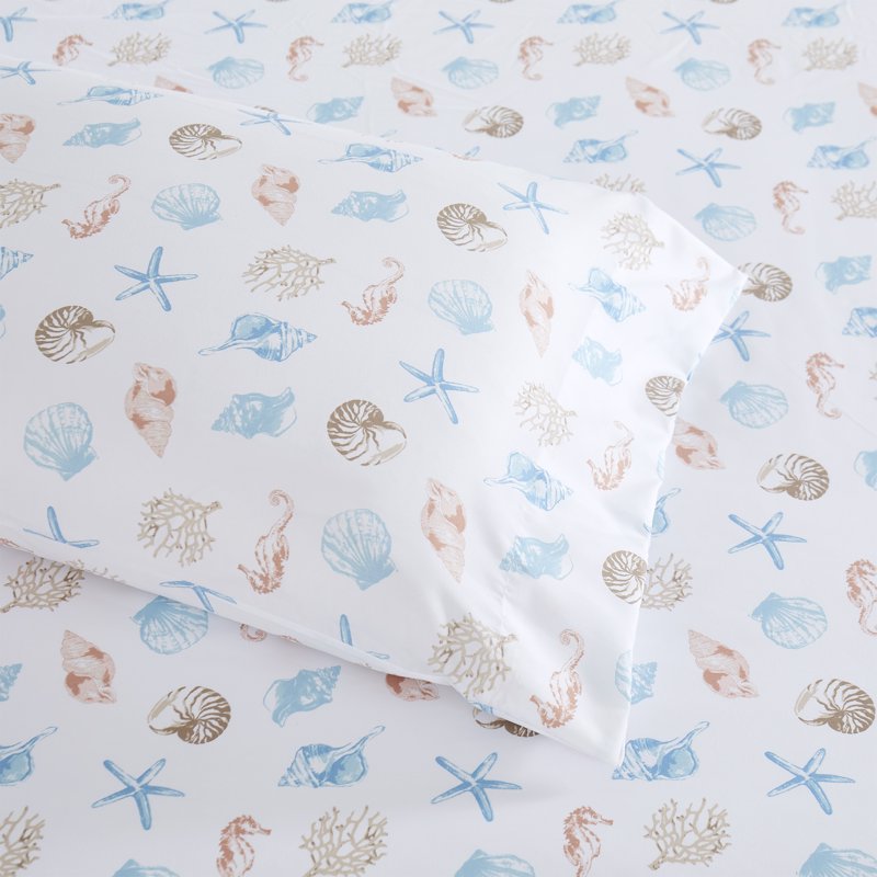 Kids Seashells Coral Seahorse Full Sheet Set - Seashells Variation