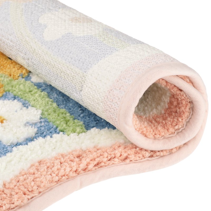 Bathroom Rugs Plush Fluffy Non-Slip Print Quick Dry 20x32 Inches - Flower-2