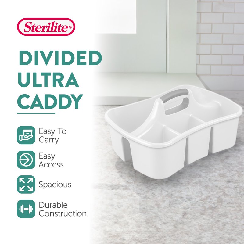 Sterilite Divided Storage Ultra Caddy 6 Pack - Portable Household Organizer