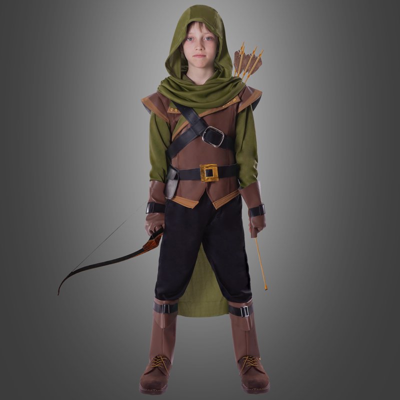 Toddler Boys Robin Hood Costume Set - M (8-10 yrs) Medieval Dress Up