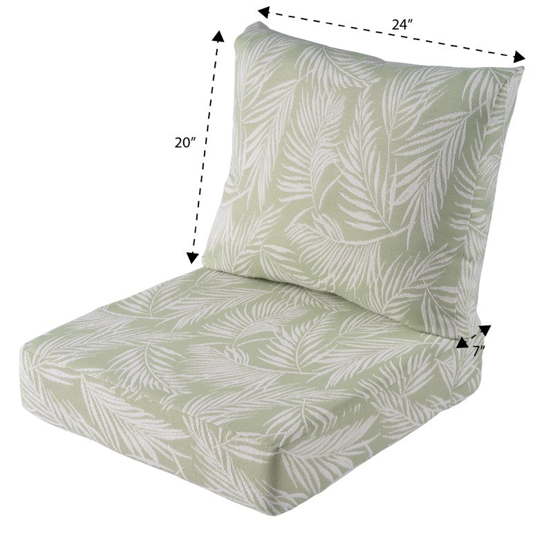 Outdoor Deep Seat Cushion Set - Palm Green, 2-Piece