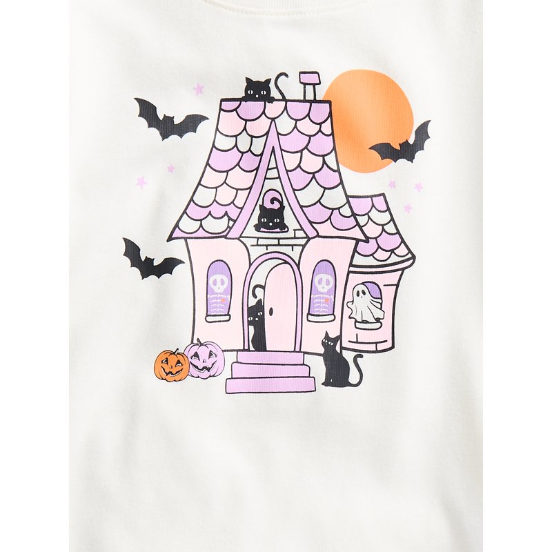 Toddler Halloween Graphic Tee - Ivory Cream, 12 Months - Short Sleeve, Cute & Comfortable