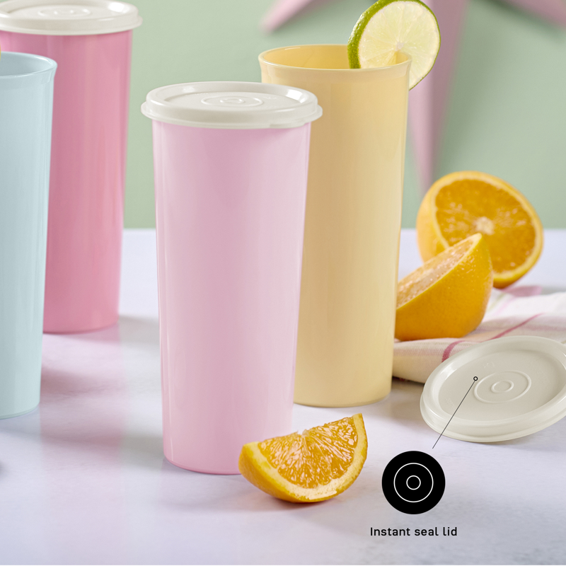16 oz Plastic Tumbler Set with Lids - 12 Pack, Assorted Colors