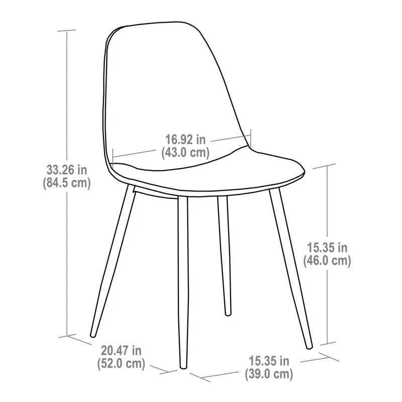 Mid-Century Modern Dining Chairs Set of 4 - Dark Brown PU