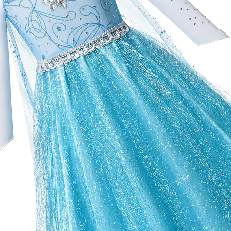 Girls Princess Costume Dress with Accessories - Snow Queen Cosplay Set 2-12T Variation of Dress+Accessories, 140 (7-8T)