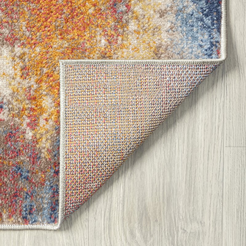 Multicolor Indoor Area Rug 2' x 3' - Contemporary Abstract Polypropylene