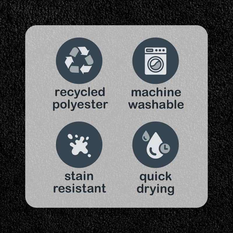 Bath Rug 20 x 32 Inches - Non-Slip Polyester Bathroom Mat - Black - Variation of THIS listing