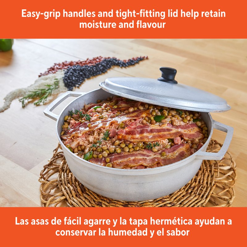 11.6qt Cast Aluminum Caldero - Essential Hispanic Cooking Pot