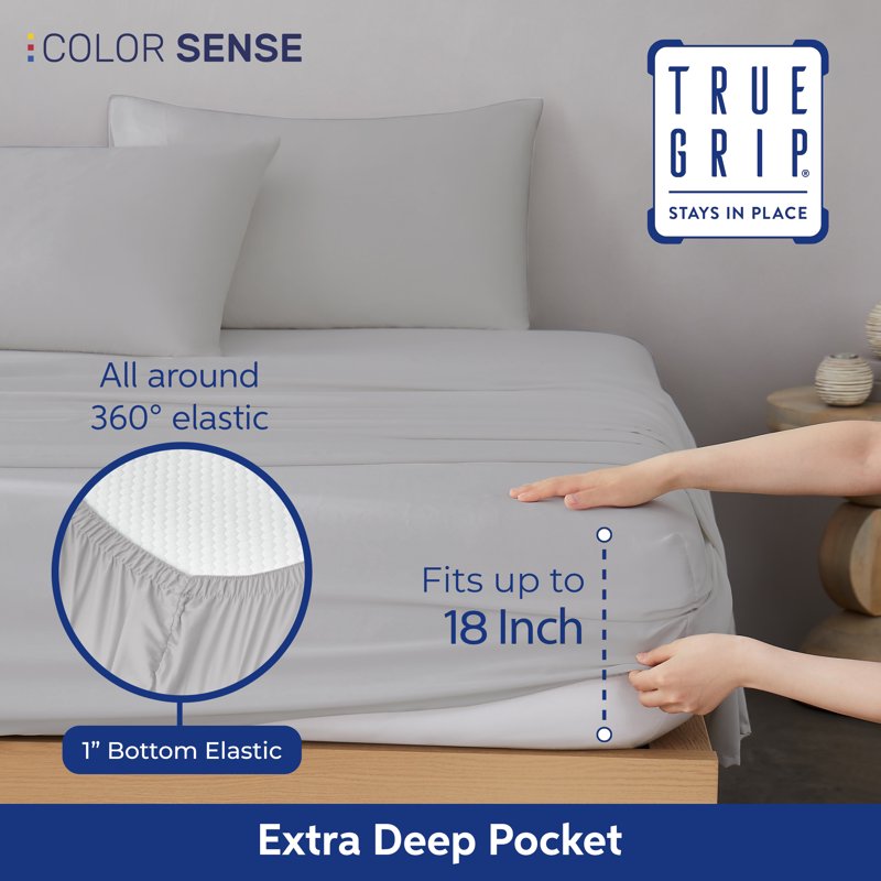 Queen Cotton Rich Bed Sheet Set - 800 Thread Count Silver Color Sense