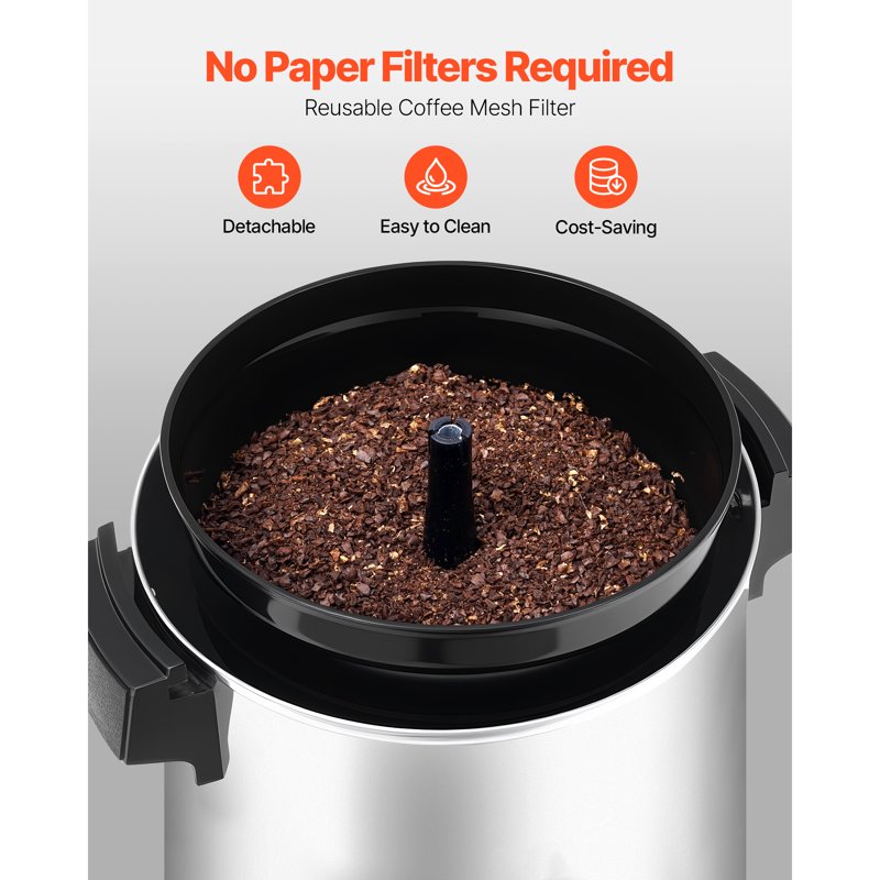 40-Cup Commercial Coffee Urn with Non-Drip Spout - Fast Brewing