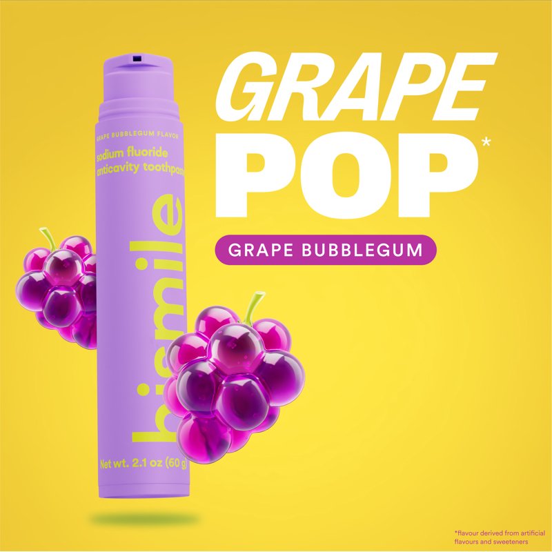 Grape Bubblegum Flavored Fluoride Toothpaste for Daily Oral Care