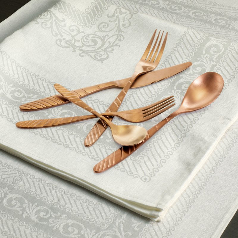 20-Piece Matte Rose Gold Flatware Utensil Set - Service for 4