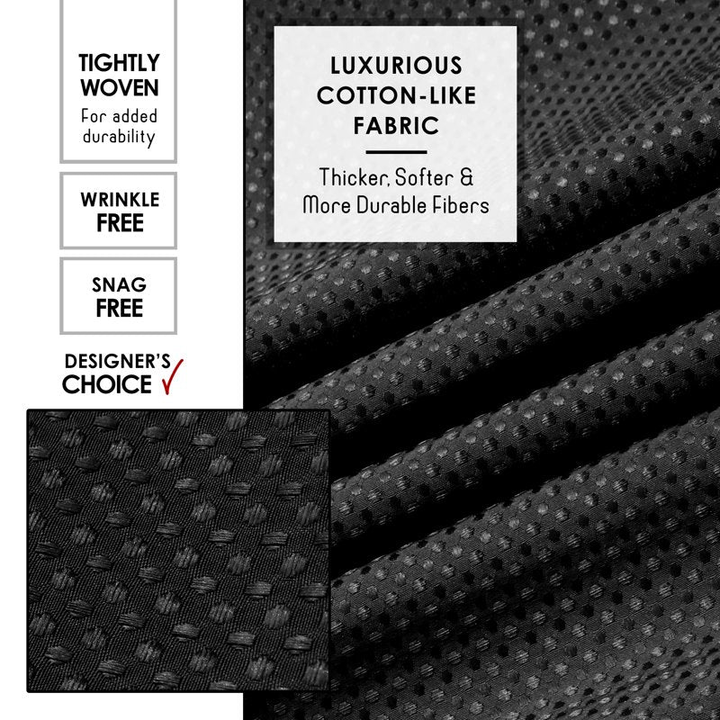 2 Pack Black Waffle Weave Heavy Duty Shower Curtains 72x72 Inches - Hotel Luxury Style