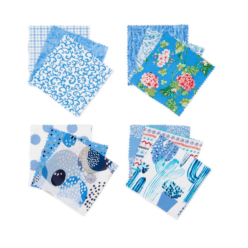 Precut Cotton Fabric Plaid Provence Blue for Quilting & Sewing - 1 Yard - Single Variation