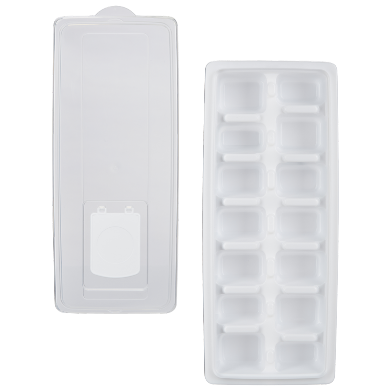 Ice Cube Tray with 14 Molds and Removable Lid - Single
