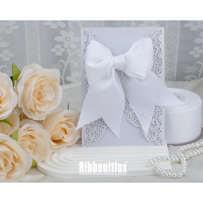 Grosgrain Ribbon 2 Inch x 25 Yards - White Premium Craft Ribbon for Hair Bows & Gift Wrapping - Variation of THIS listing
