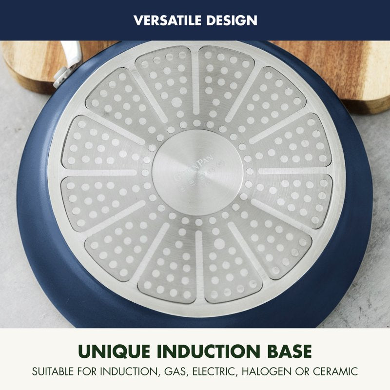8" Ceramic Nonstick Fry Pan - Toxin-Free, Dishwasher Safe - Oxford Blue