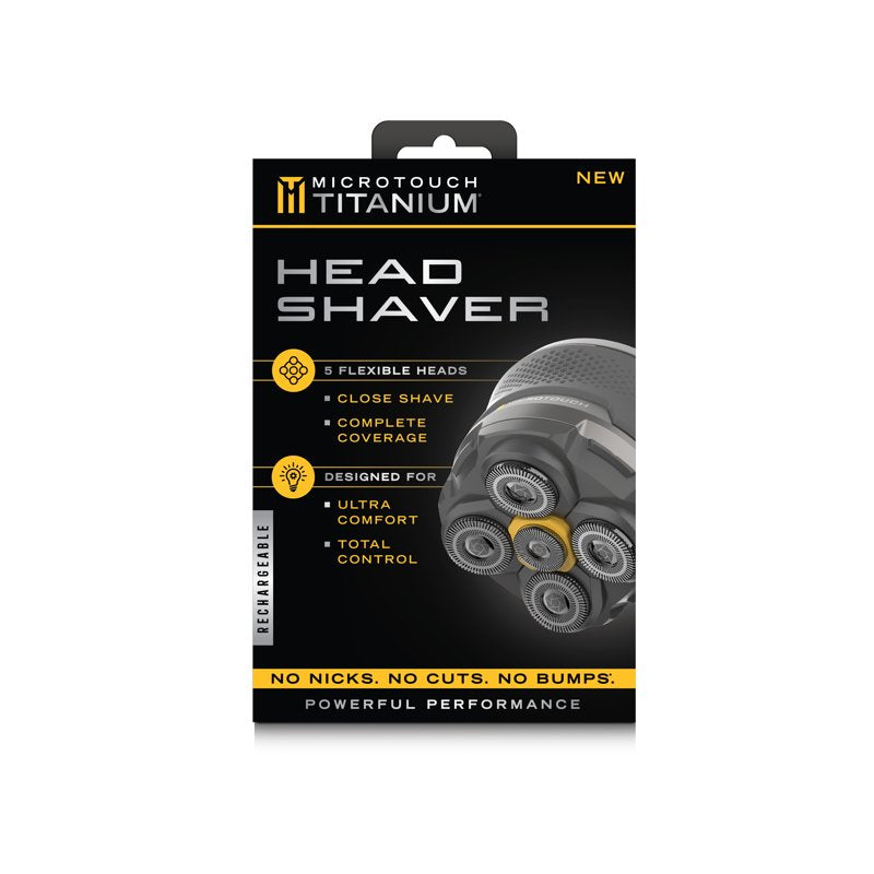 Titanium Electric Head Shaver - 5 Flexible Rotary Heads for Men
