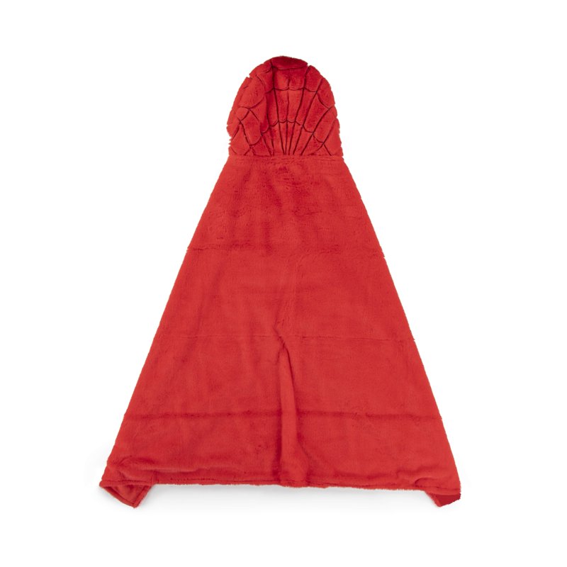 Kids Spider-Man Hooded Throw Blanket - Soft Faux Fur, Red, 54x40 inches
