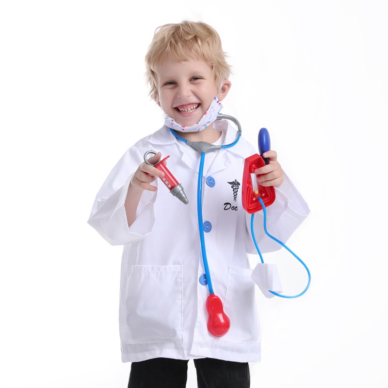 Kids Doctor Costume Set S - 9-Piece Role Play Dress-Up Halloween Toy