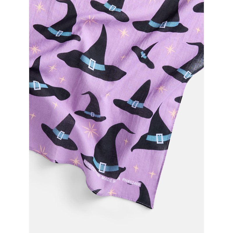 Halloween Women's Witch Hat Bandana - Purple, One Size, Cotton Accessory