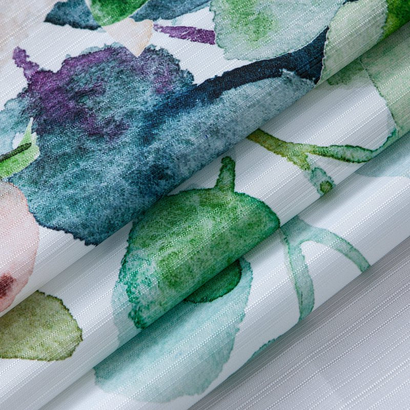 Multicolor Waterfall Floral Fabric Shower Curtain - 3D Textured, Water-Repellent, 70x72 Inches - Variation of This Listing