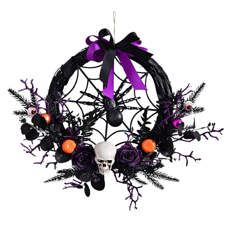 Halloween Wreath for Front Door L-9 - Spooky Fall Door Decorations for Home & Porch