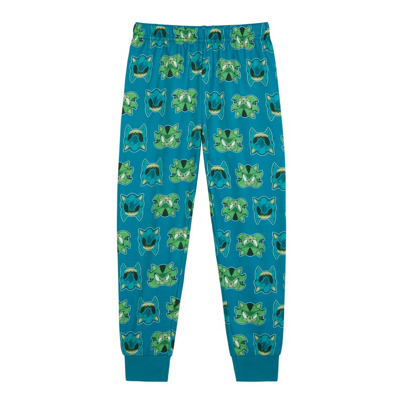Sonic Boys Halloween Pajama Set - Teal, Long Sleeve Top & Pants, Sizes 4-10