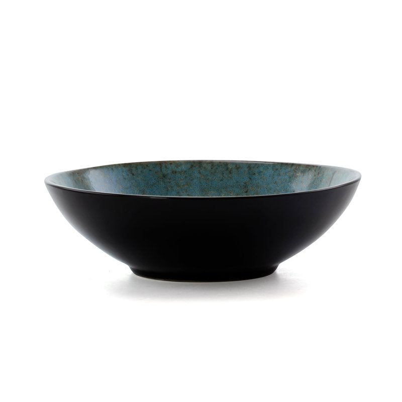 16 Piece Floral Accents Stoneware Dinnerware Set - Blue