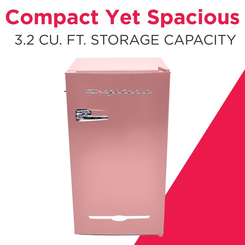 Retro Compact Refrigerator 3.2 Cu. ft. with Bottle Opener - Pink