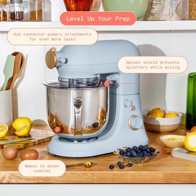 6 Qt Tilt-Head Stand Mixer with Attachments - Cornflower Blue