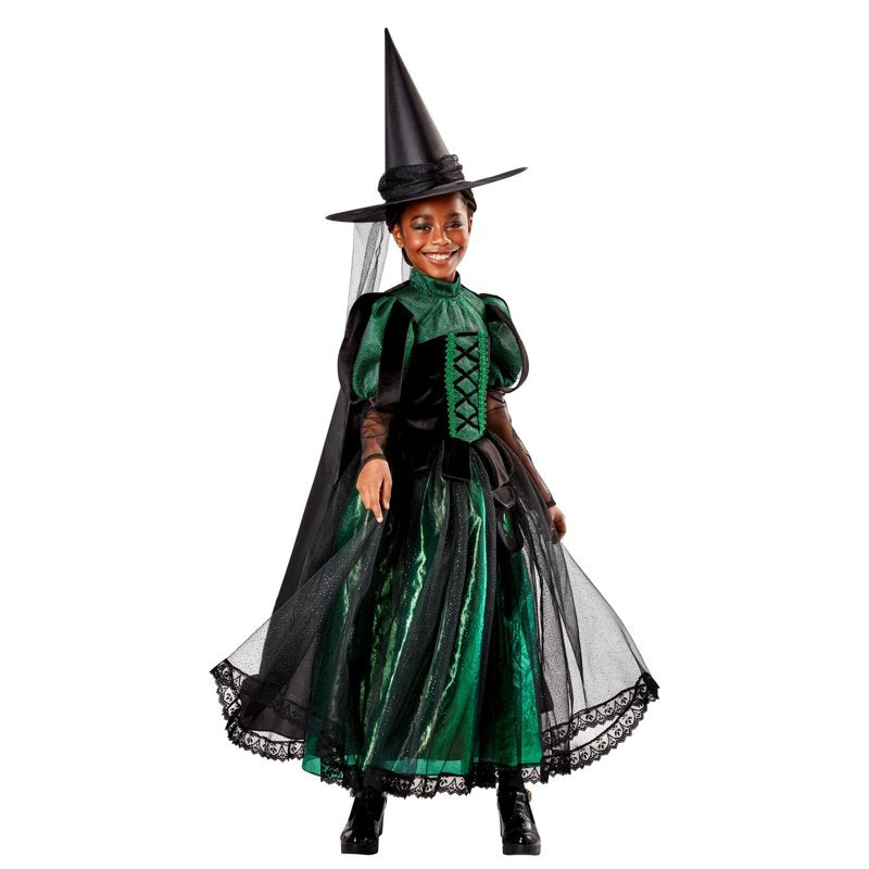 Kids Wicked Witch Costume Deluxe - The Wizard of Oz, Small, Green & Black