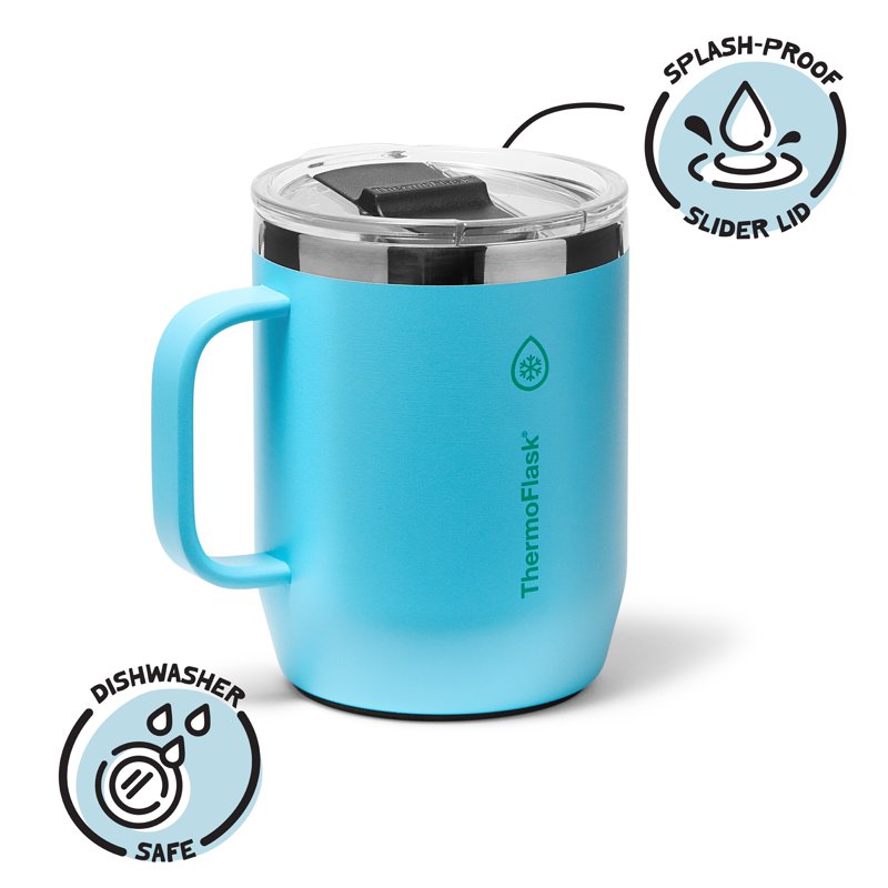12 oz Insulated Coffee Mug - Vivid Blue - Double-Wall Design