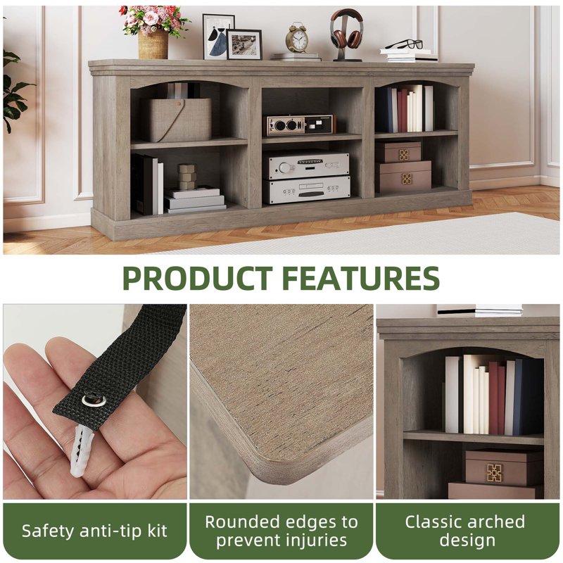 Farmhouse 70" TV Stand for Up to 80" TVs with Storage Cabinets