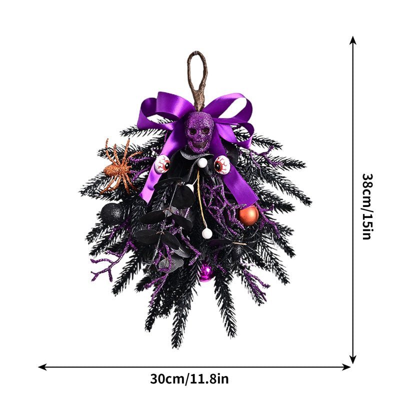 Halloween Wreath for Front Door L-9 - Spooky Fall Door Decorations for Home & Porch