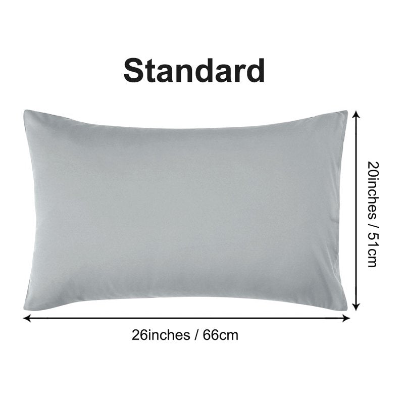 Microfiber Pillowcases 2-Pack - Standard Light Grey Bedding Set