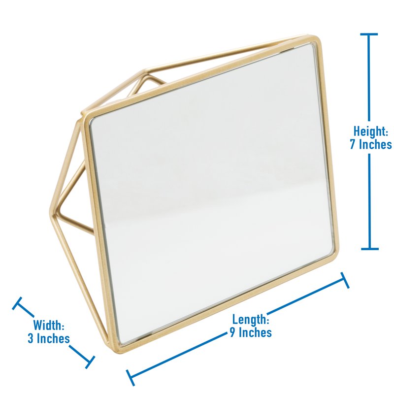 Geometric Vanity Mirror - Modern Stand-Alone Makeup & Dresser Mirror