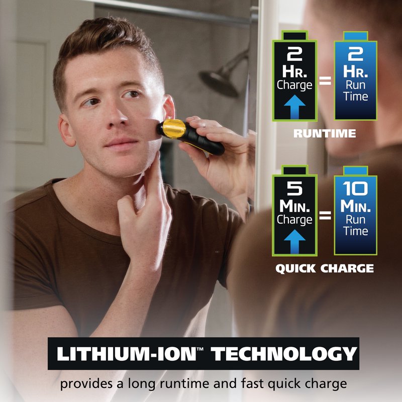 Compact Rechargeable Lithium Ion Flex Foil Shaver for Men - 60 Min Runtime